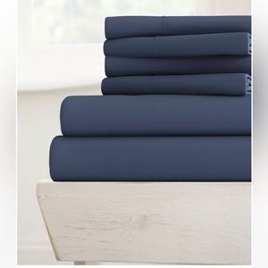 IENJOY HOME The Home Collection 6 Piece Bed Sheet Set, King - Navy